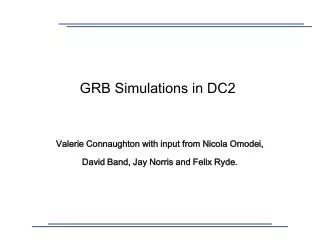 GRB Simulations in DC2