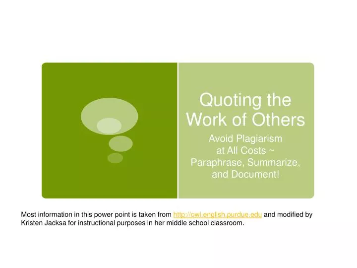 quoting the work of others