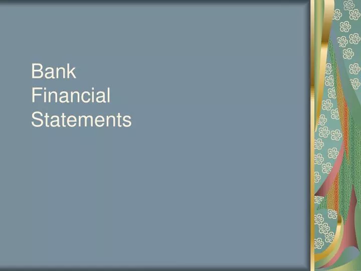 bank financial statements