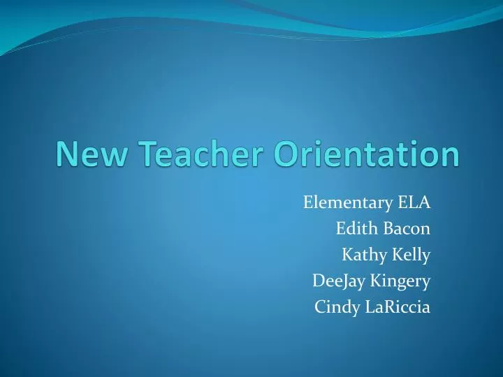 new teacher orientation