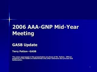2006 AAA-GNP Mid-Year Meeting