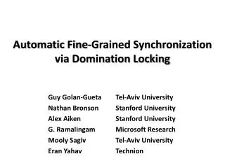Automatic Fine-Grained Synchronization via Domination Locking