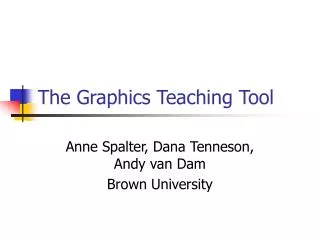 The Graphics Teaching Tool