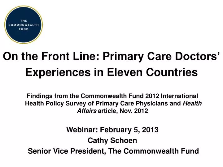 on the front line primary care doctors experiences in eleven countries