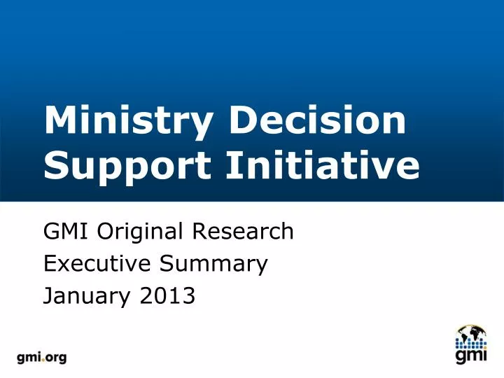 ministry decision support initiative