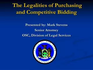 The Legalities of Purchasing and Competitive Bidding