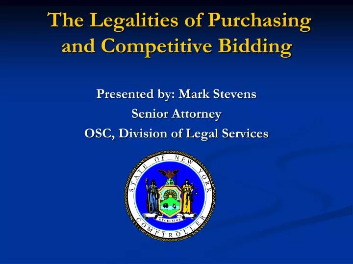 the legalities of purchasing and competitive bidding