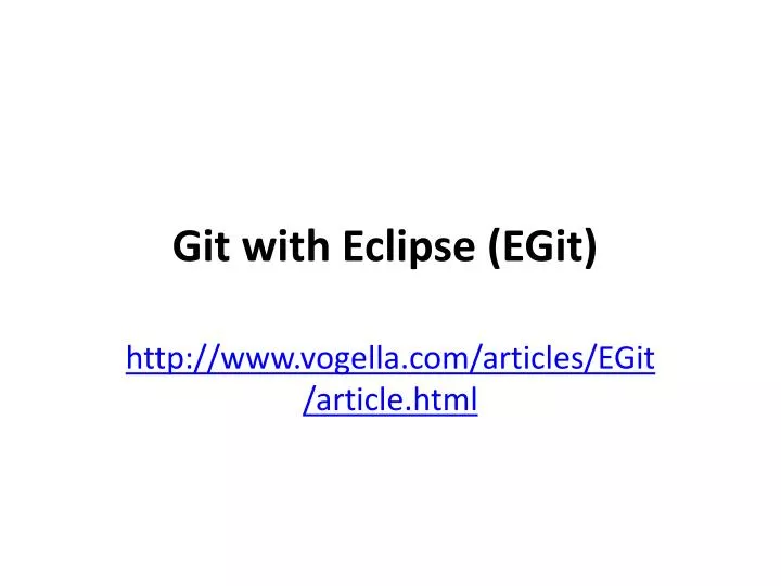 git with eclipse egit