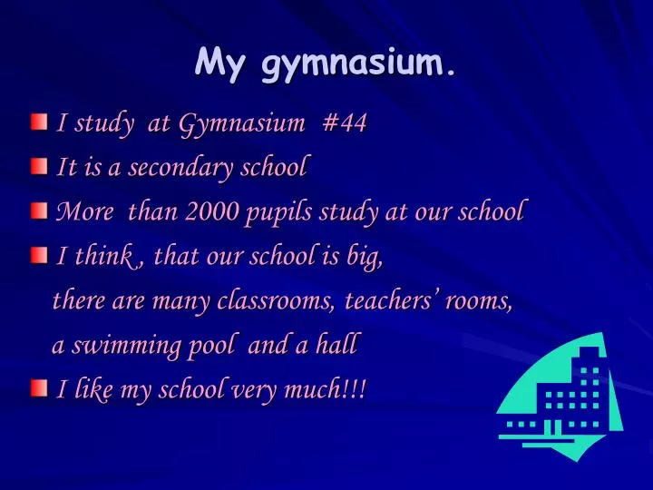 my gymnasium