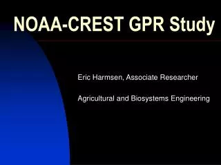 NOAA-CREST GPR Study