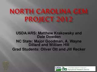 North Carolina GEM Project 2012
