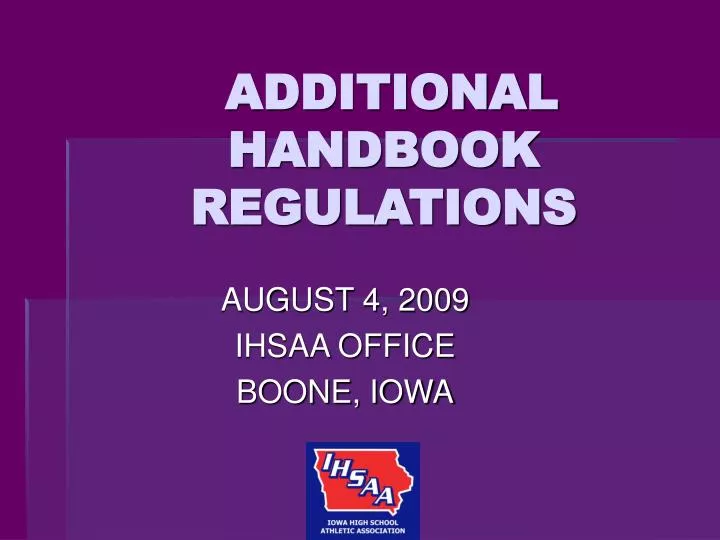 additional handbook regulations