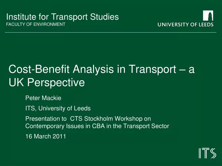cost benefit analysis in transport a uk perspective