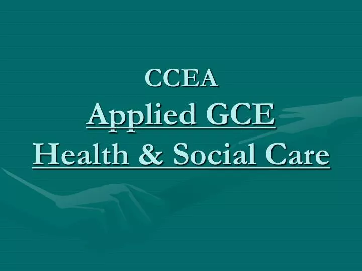 ccea applied gce health social care