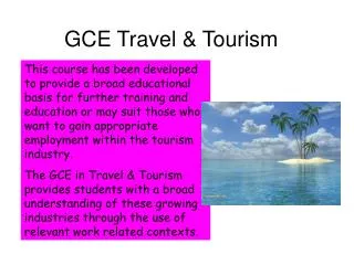 GCE Travel &amp; Tourism
