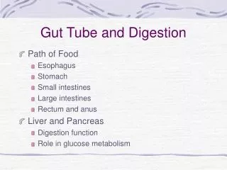 Gut Tube and Digestion