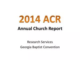 Annual Church Report