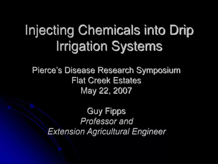 injecting chemicals into drip irrigation systems