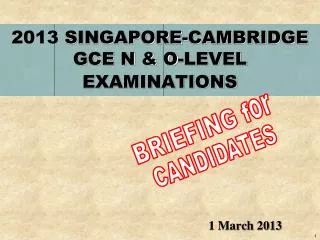 2013 SINGAPORE-CAMBRIDGE GCE N &amp; O-LEVEL EXAMINATIONS
