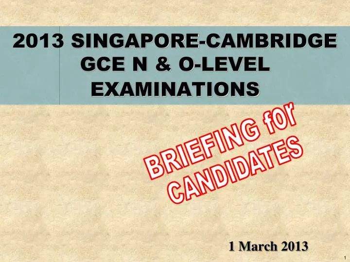 2013 singapore cambridge gce n o level examinations