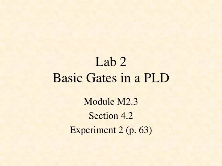 lab 2 basic gates in a pld