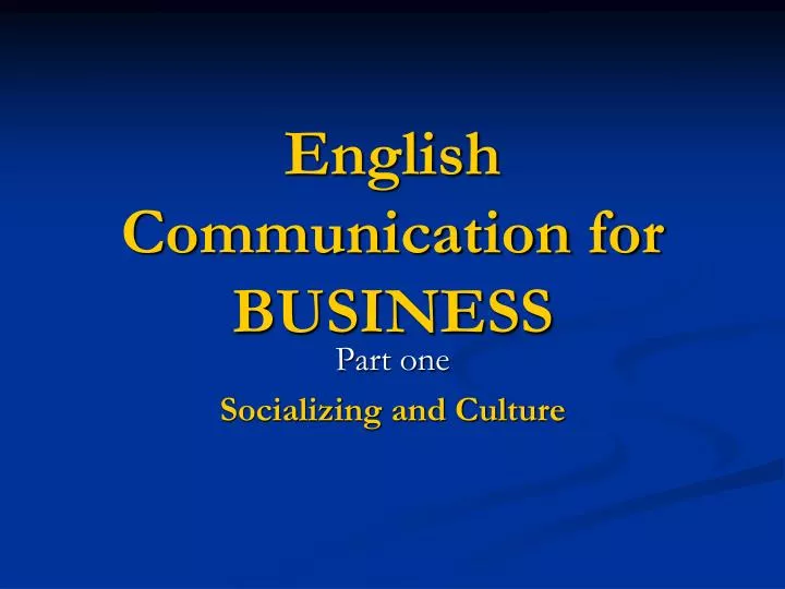english communication for business