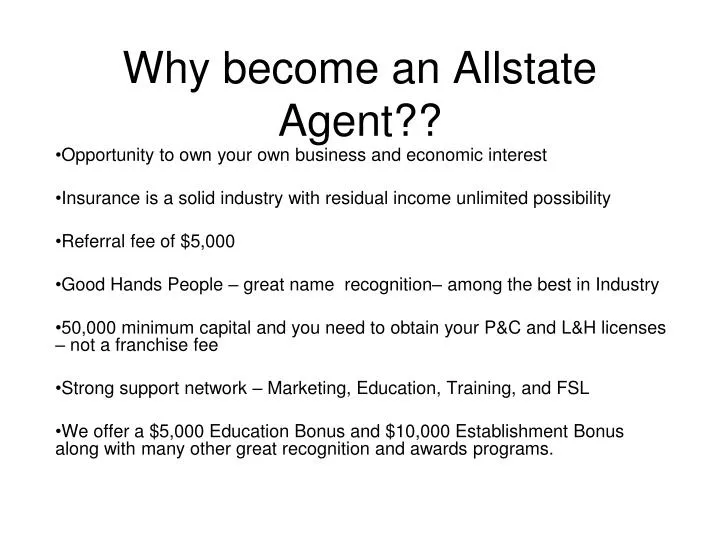 why become an allstate agent