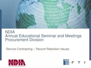 NDIA Annual Educational Seminar and Meetings Procurement Division
