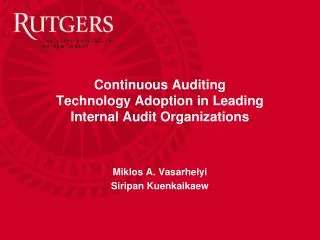 Continuous Auditing Technology Adoption in Leading Internal Audit Organizations