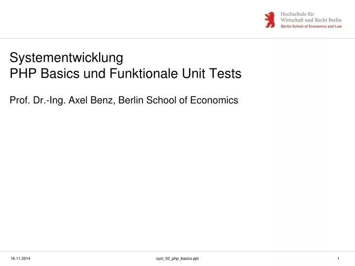 systementwicklung php basics und funktionale unit tests