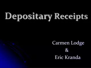 Depositary Receipts