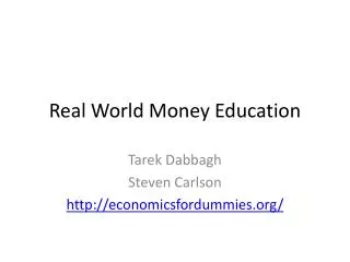 Real World Money Education