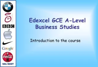 Edexcel GCE A-Level Business Studies