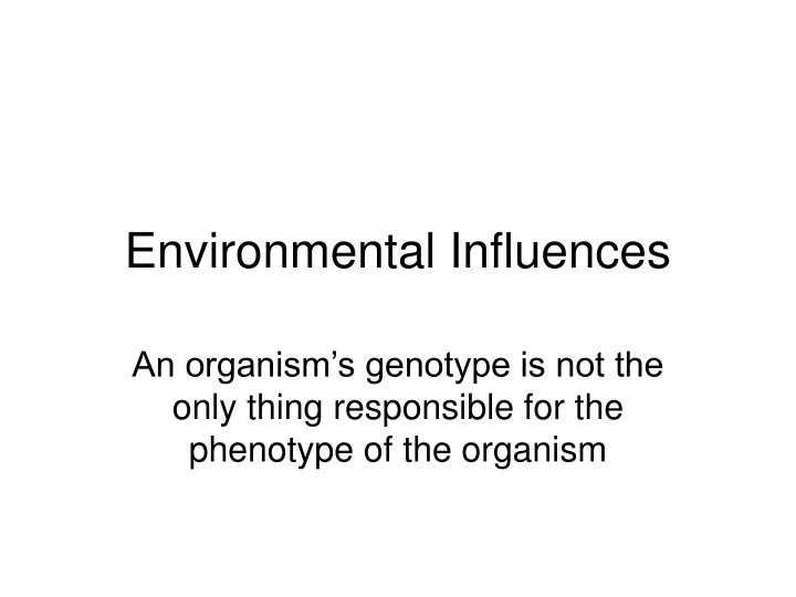 environmental influences