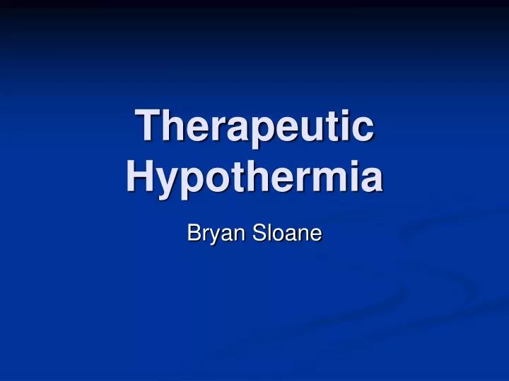 therapeutic hypothermia
