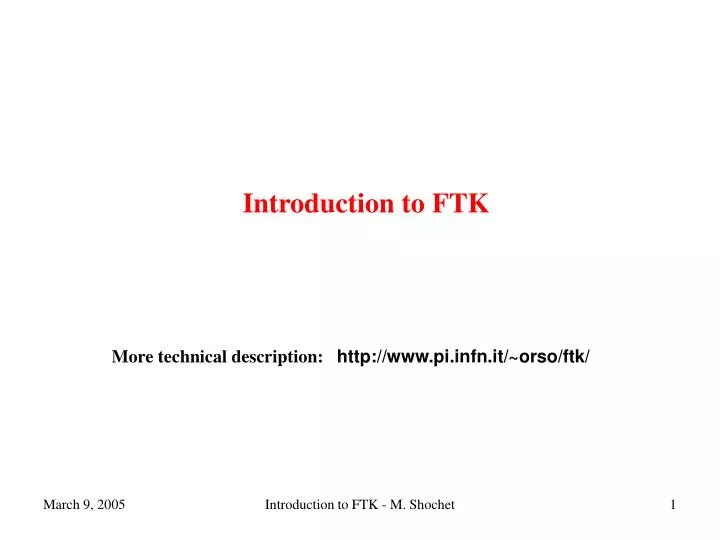 introduction to ftk