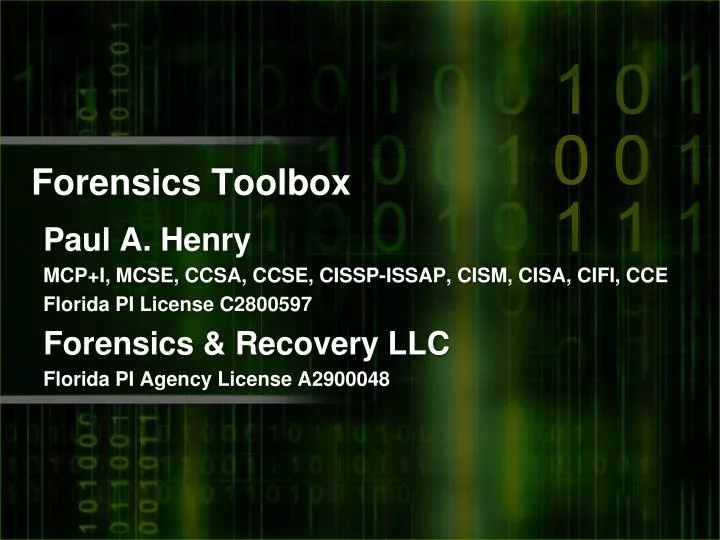 forensics toolbox