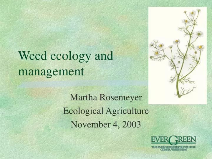 weed ecology and management