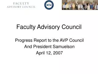 Faculty Advisory Council