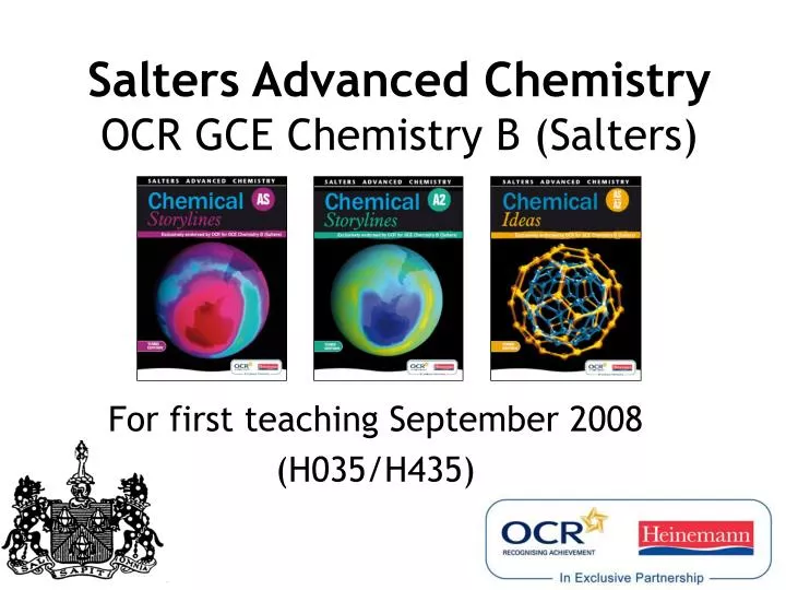 salters advanced chemistry ocr gce chemistry b salters
