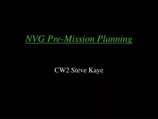 NVG Pre-Mission Planning