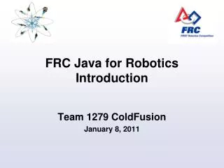 FRC Java for Robotics Introduction