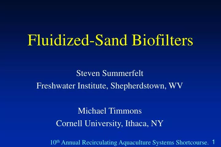 fluidized sand biofilters