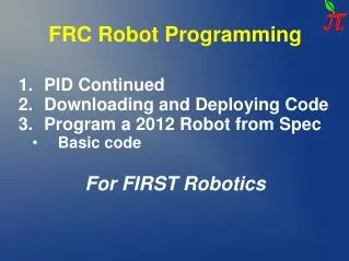 FRC Robot Programming