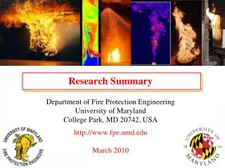 Faculty	Research Areas M. di Marzo	suppression (water- or foam-based)