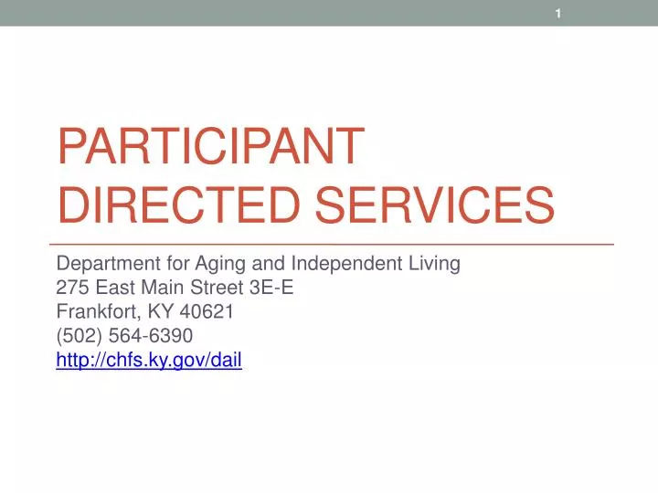 participant directed services