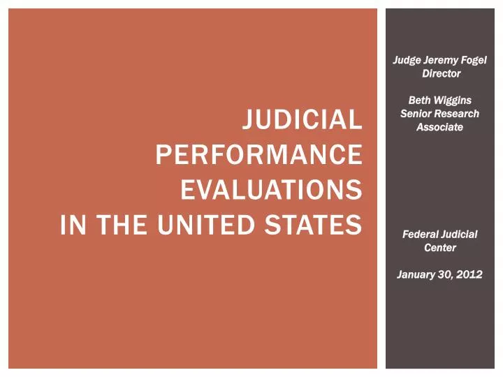 judicial performance evaluations in the united states
