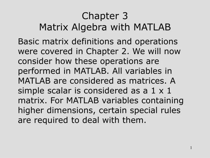 chapter 3 matrix algebra with matlab