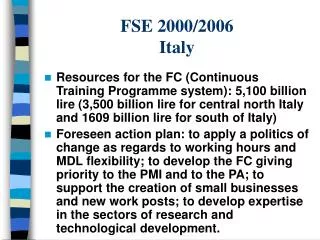 FSE 2000/2006 Italy