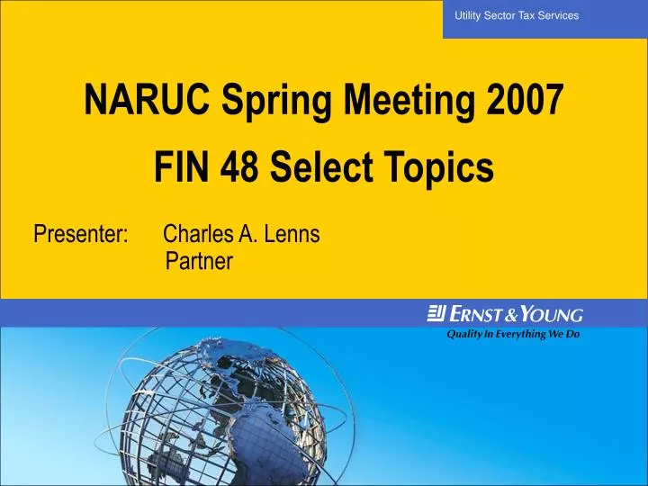 naruc spring meeting 2007 fin 48 select topics